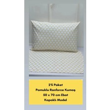 Nivemeshome Sarı Geometrik Desen 2 Li Yastık Kılıfı Kapaklı 50X70