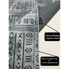 Nar Store Home Iskandinav Desen Gri Kaymaz Taban Yıkanabilir Kesme Yolluk Halı