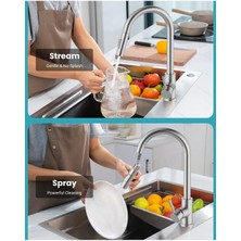 OEM Smart Dokunmatik Mutfak Evye Bataryası - Siyah - Spiralli Fiskiyeli