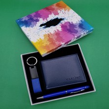 Kalem Anahtarlık ve Cüzdan Mavi Set