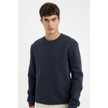 DeFacto Regular Fit Bisiklet Yaka Kalın Basic Düz Sweatshirt T3777AZ24AU
