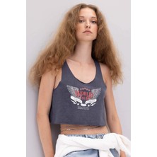 DeFacto Loose Fit Baskılı U Yaka Atlet D3595AX24HS