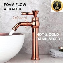 OEM Banyo Çanak Lavabo Bataryası Rose Renk Taşlı Model 7 Yıl Güvenceli İthal