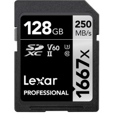 Professional 1667X Sd Kart 128 Gb, Sdxc Uhs-Iı Bellek Kartı, 250 Mb/s'ye Kadar Okuma, 120 Mb/s'ye Kadar Yazma, Sınıf 10, U3, V60, Sd Için Profesyonel Fotoğrafçı, Videografer (LSD128CB1667)