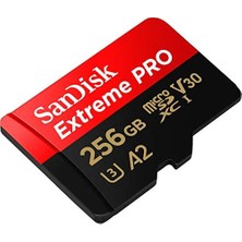 256 GB Extreme Pro Microsdxc Kartı + Sd Adaptörü + Rescuepro Deluxe, 200 Mb/sn'ye Kadar, A2 App Performance, Uhs-I, Class 10, U3, V30