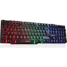 Elite Force GK1000 Mekanik Hisli Rainbow Aydınlatmalı Türkçe Q Oyuncu Klavyesi