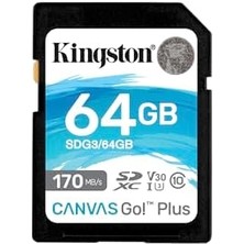 Canvas Go! Plus 64GB Sdxc Hafıza Kartı SDG3/64GB 170MBS - 70MB/S Kadar Okuma - Yazma, UHS-I,U3,V30, Dlsr, 4K Video Kaydı