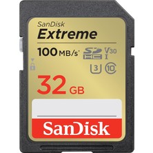 Extreme Sdhc Uhs-I Hafıza Kartı 32 GB (V30, 100 Mb/s Aktarım, U3, 4K UHD Videolar, Su Geçirmez, Darbeye Dayanıklı, Isıya Dayanıklı)