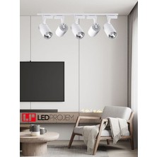 3 Adet Dekoratif LED Ray Spot + 1 Metre Ray Beyaz Kasa Beyaz Işık