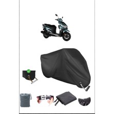 Breen Rks Vrs 125 Için Kilit Uyumlu Siyah Motosiklet Branda, Güvenli, Su Geçirmez