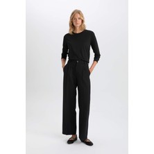 DeFacto Regular Fit Bisiklet Yaka Basic Düz Casual Uzun Kollu Tişört A5028AX24WN