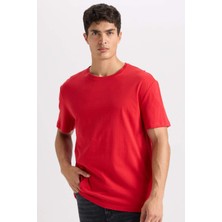 DeFacto New Regular Fit Bisiklet Yaka Basic Düz Kısa Kollu Tişört E1091AXNS