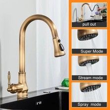 OEM Mutfak Evye Bataryası Antik Renk Spiralli Fıskiyeli 7 Yıl Güvenceli İthal