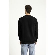 Bisiklet Yaka Regular Fit Nakışlı Pamuklu Sweatshirt