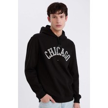 DeFacto Regular Fit Kapüşonlu Baskılı Sweatshirt E3208AX24WN