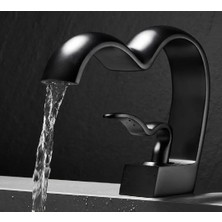 OEM Banyo Lavabo Bataryası Siyah Renk Şelale Kalp Yeni Tasarım 7 Yıl Güvenceli İthal