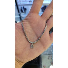 Moda Gümüş Evi 925 Ayar Gümüş 2 mm Harfli Kare Kral Bileklik