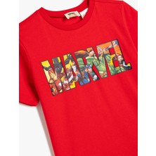 Koton Lisanslı Marvel Baskılı Tişört Kısa Kollu Bisiklet Yaka Pamuklu