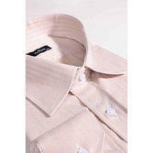 Tudors Büyük Beden Kolay Ütü Kravatlık Armürlü Pamuklu Erkek Gömlek