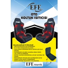 Efe Minder Isıtıcılı Oto Koltuk Minderi, Çakmaklık Girişli 12 Volt