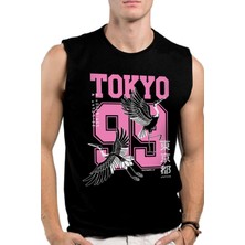 Rock&Roll Tokyo 99 Siyah Erkek Kesik Kol / Kolsuz T-Shirt