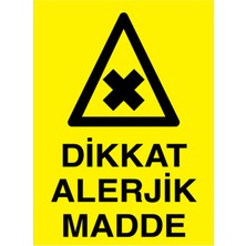 1Beyaz Reklam Dikkat Alerjk Madde Uyarı Tabelası - 20x30 Foreks - TM19