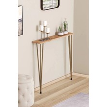Pinhal Home Oval Kenar Dresuar Atlantik Çam 80 cm  Gold Ayak