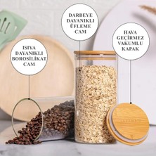 Lizzy 6 Adet 1800 ml Bambu Kapaklı Lüks Yuvarlak Bakliyat Seti