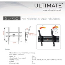 ULTIMATE Sl-750 55'' - 75'' Açı Mekanizmalı Kilitli Tv Askı Aparatı