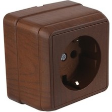 Mutlusan Priz Topraklı Sıva Üstü Ceviz Bron Mutlusan