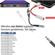 Exenar Samsung S23 - S23 Fe - S23 Ultra - S23 Plus Uyumlu 3.5mm Jack Aparat Çevirici Kulaklık Dönüştürücü Type-C