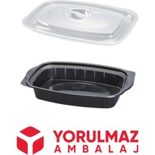 Kullan At Plastik Sıcak Yemek Taşıma Kabı Kapaklı  10 Adet