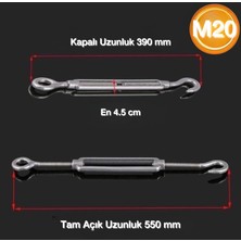 STANDART Galvanizli Çelik Halat Gerdirme 20 mm