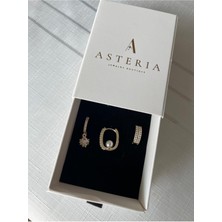 Asteria Jewelry Çelik Renk Atmaz Garantli Küpe