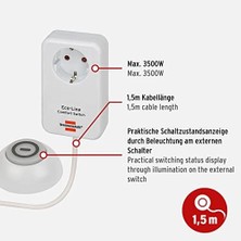 GK Creative Eco Line Comfort Switch Adaptör El Csa 1 (Işıklı El/ayak Şalterli Priz, Yüksek Dokunma Korumalı, 1,5 M Kablo)