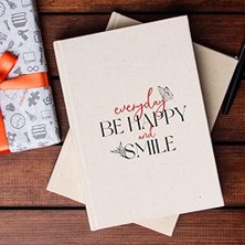 GK Creative Be Happy And Smile Tasarımlı Kanvas Defter