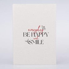 GK Creative Be Happy And Smile Tasarımlı Kanvas Defter