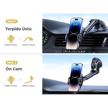 Erdineks Araba Oto Araç Içi Ayarlanabilir Jel Vantuzlu Cam ve Torpido Uzayan Telefon Tutucu