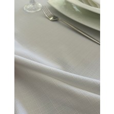 Zeren Home Assos Premium Dertsiz Masa Örtüsü Beyaz + 6 Peçete