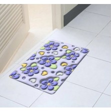 Ultra Emici 3D Çiçekli Banyo Paspası Mikrofiber Kaymaz Taban Ekstra kalın