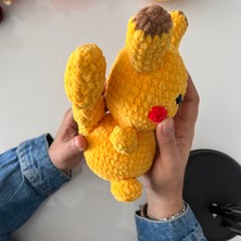 Marifetli Tığım Amigurumi Örgü Kadife Pilachu Oyuncak / Elişi Oyuncak / Uyku Arkadaşı