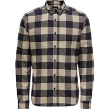 Onsgudmund  Checked Shirt Noos Erkek Lacivert Uk Gömlek - 22007112
