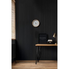 Star Akustik Ahşap Duvar Paneli Ff Kaplama Siyah 60X280 cm - Ses ve Isı Yalıtımı