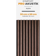Pro Akustik Ahşap Duvar Paneli Doğal Ceviz 30X60 cm - Kompozit & Keçe | Ses ve Isı Yalıtımı