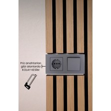 Mega Akustik Ahşap Duvar Paneli Soft Taş Gri 60X280 cm - 1.sınıf Mdf & Keçe | Ses ve Isı Yalıtımı