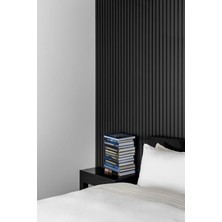 6 Adet Pro Akustik Ahşap Duvar Paneli Siyah 30X60 cm - Kompozit & Keçe | Ses ve Isı Yalıtımı