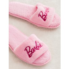 Bright Barbie Ev Terliği Pembe Peluş Kaymaz Taban Peluş Çeyizlik ve Gündelik