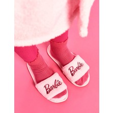 Bright Barbie Ev Terliği Pembe Peluş Kaymaz Taban Peluş Çeyizlik ve Gündelik