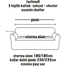 Tuchmall Tuğla Desen Koltuk Örtüsü Lastikli Kayma Yapmayan 3 Kişilik Çekyat Kanepe Kılıfı 1 Adet