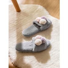 Bright Ev Terliği Peluş Yumuş Ponpon Renkli Kadın Ev Terliği  Gündelik ve Çeyizlik